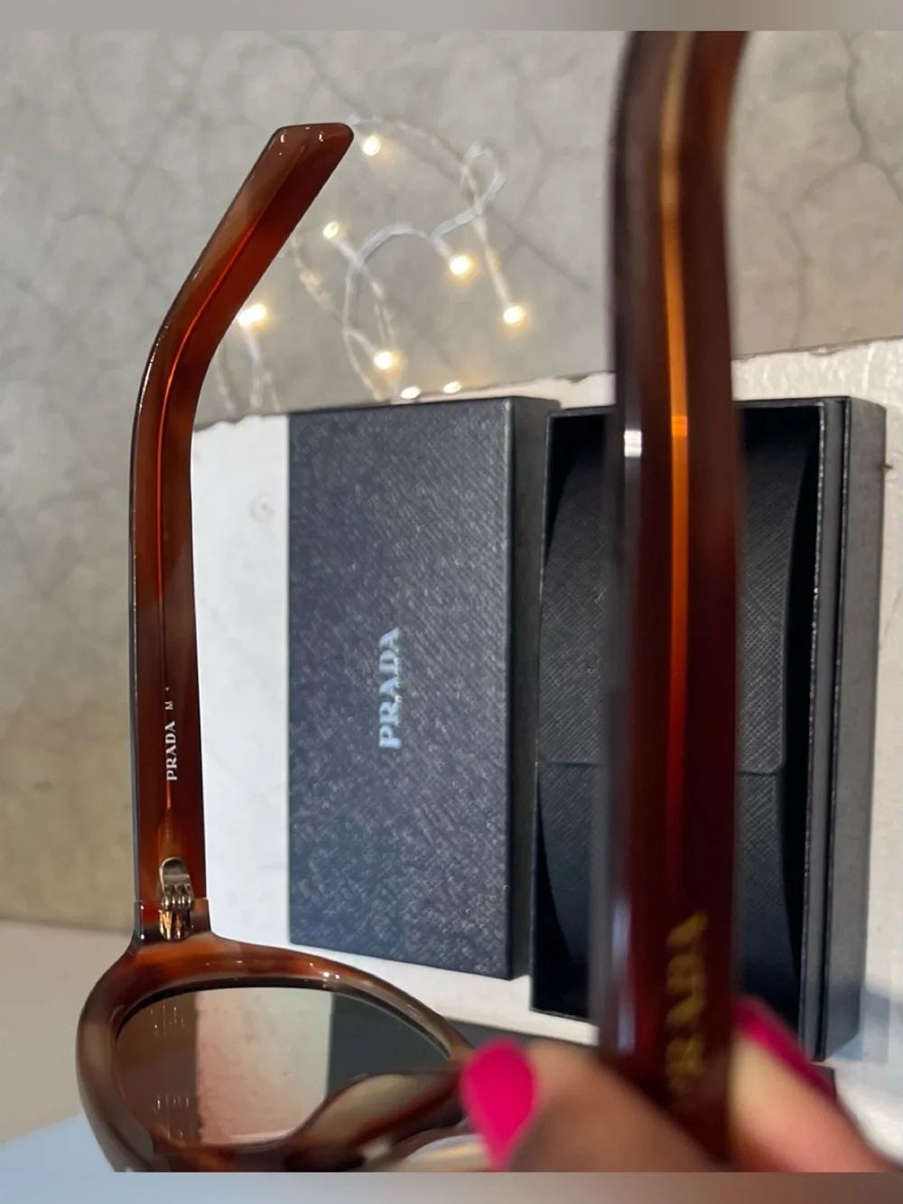 Prada Brown Gradient Acetate Sunglasses with Dark Lenses